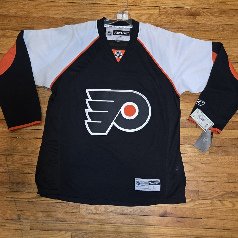 NWT Vintage Philadelphia Flyers Jersey Throwback Reebok Hockey Sizes S, XL, 2X
